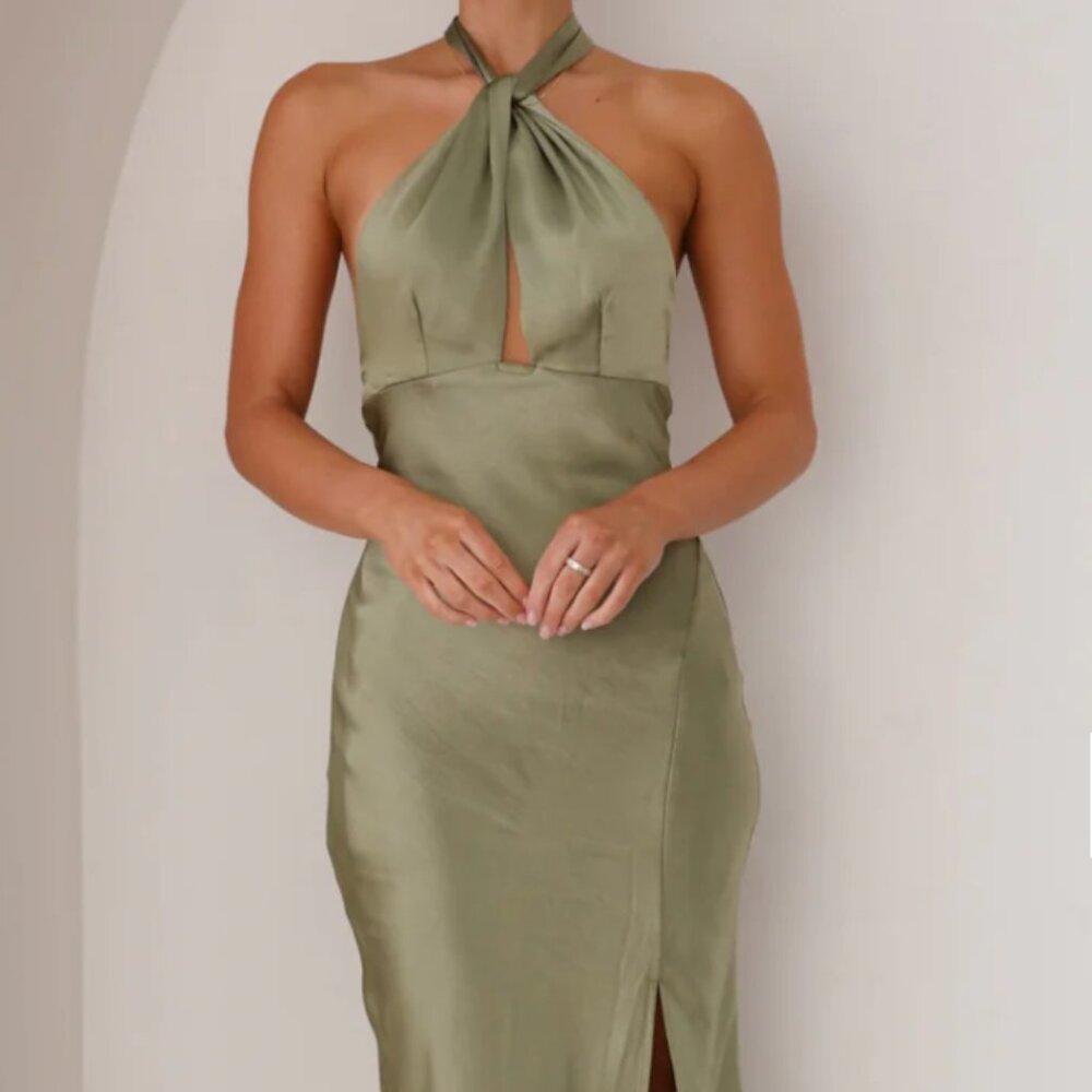 Amalia Maxi Dress - Olive Size S
